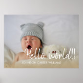 Aangepaste Hallo Baby Foto van World Script Poster (Voorkant)