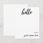 Aangepaste Hallo Notitiekaartje (Voorkant / Achterkant)