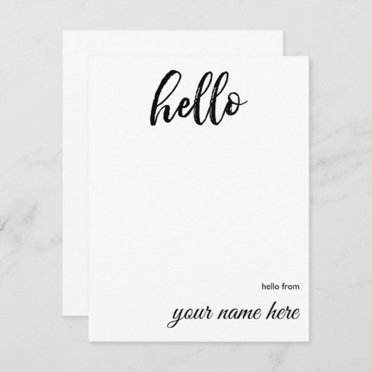 Aangepaste Hallo Notitiekaartje (Voorkant / Achterkant)