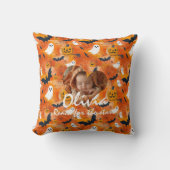 Aangepaste Halloween Baby Foto & Motivatie Quote Kussen (Voorkant)