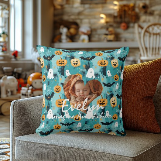 Aangepaste Halloween Baby Fotokussen met Quote Kussen
