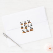 Aangepaste Halloween Baby Panda Personaliseer Scha Vierkante Sticker (Envelop)
