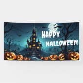 Aangepaste Halloween Banner, Fright Night Gothic Spandoek (Horizontaal)