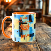 Aangepaste Halloween - Bat Night Roast Neon Sinaas Mok