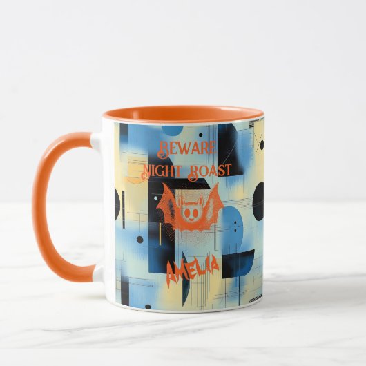 Aangepaste Halloween - Bat Night Roast Neon Sinaas Mok (Links)