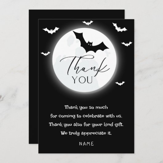 Aangepaste Halloween Bedankkaart (Voorkant / Achterkant)