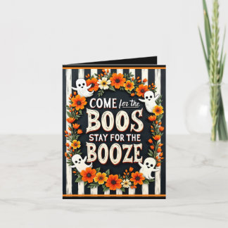 Aangepaste Halloween 'Boos & Booze' Ghost & Floral