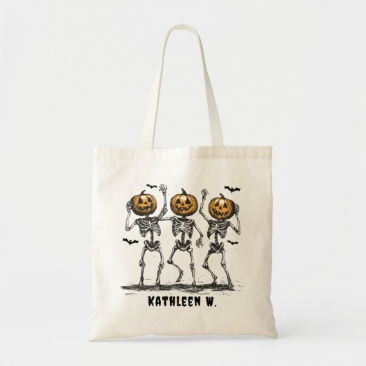 Aangepaste Halloween Canvas tas, Trick or treat Ba Tote Bag (Voorkant)