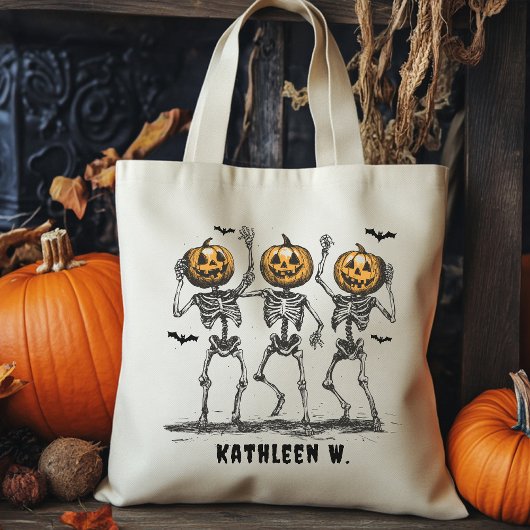 Aangepaste Halloween Canvas tas, Trick or treat Ba Tote Bag