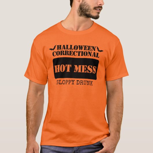 Aangepaste Halloween Correctional Inmate Group T-shirt (Voorkant)