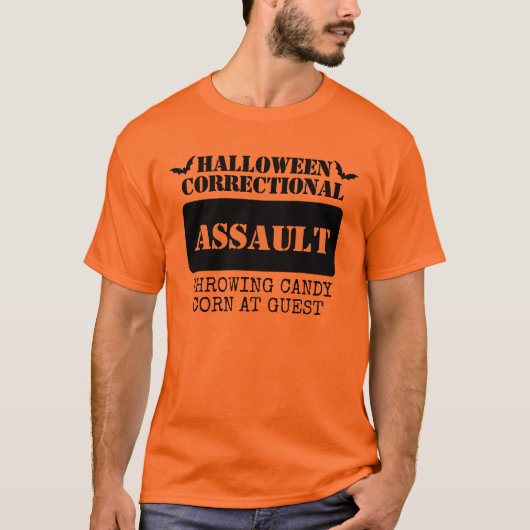 Aangepaste Halloween Correctional Inmate Group T-shirt (Voorkant)