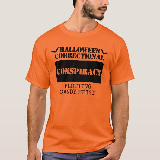 Aangepaste Halloween Correctional Inmate Group T-shirt (Voorkant)