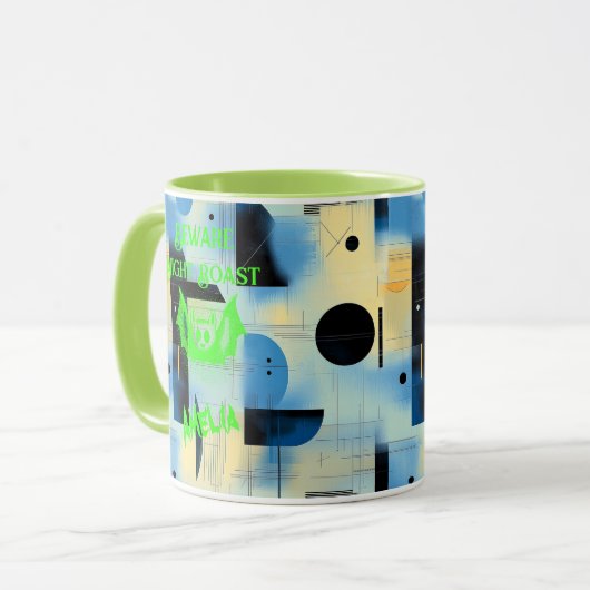 Aangepaste Halloween - Elektrische Groene Vleermui Mok (Voorkant links)