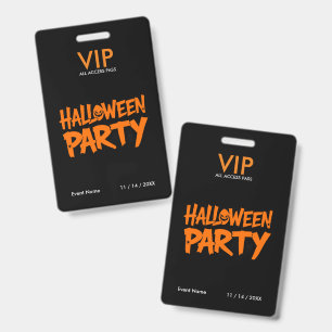 Aangepaste Halloween-feest VIP All Access-pas Oran Badge