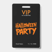 Aangepaste Halloween-feest VIP All Access-pas Oran Badge (Achterkant)