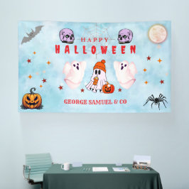 Aangepaste Halloween-feestlogo voor kleine bedrijv Spandoek