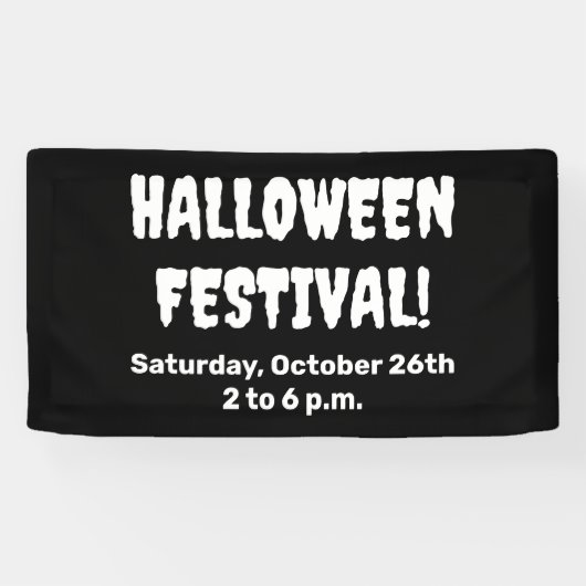 Aangepaste Halloween Festival Spooky Banner (Horizontaal)