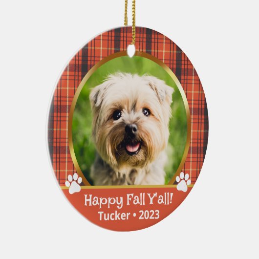 Aangepaste Halloween Fotonaam Jaar Pet Ornament (Rechts)