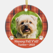 Aangepaste Halloween Fotonaam Jaar Pet Ornament (Voorkant)