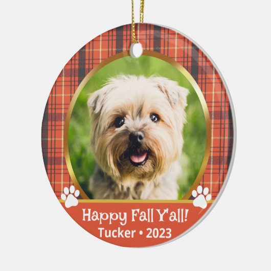 Aangepaste Halloween Fotonaam Jaar Pet Ornament (Links)