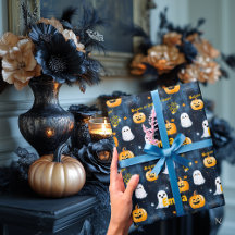 Aangepaste Halloween Gift Wrap met Naam & Motivati