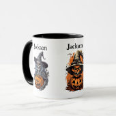 Aangepaste Halloween griezelige skeletten Mok (Voorkant links)