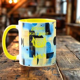 Aangepaste Halloween - Heldergele vleermuis Night  Mok