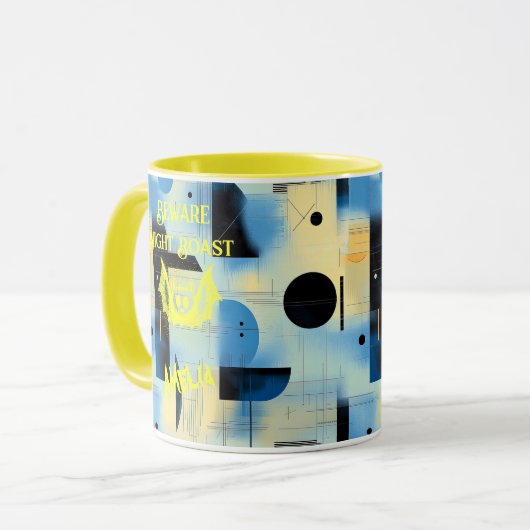 Aangepaste Halloween - Heldergele vleermuis Night Mok (Voorkant links)