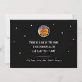 Aangepaste Halloween Kat Heks Broomstick Flat Kaart (Achterkant)