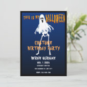 AANGEPASTE HALLOWEEN KLEDING VERJAARDAGSFEESTJE KAART (Staand voorkant)