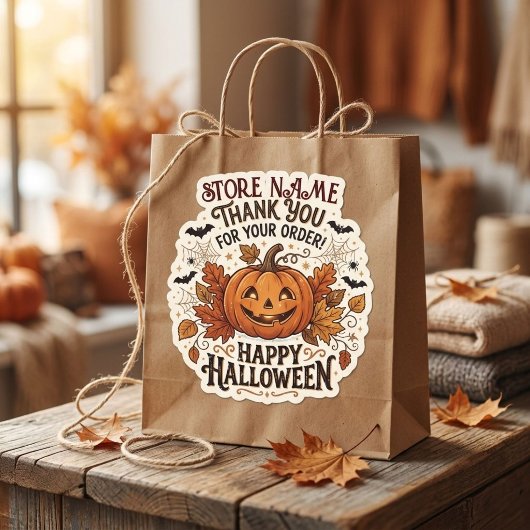 Aangepaste Halloween Kleine Zakelijke Dank Je Vierkante Sticker