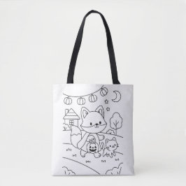 Aangepaste Halloween kleuractiviteit voor kinderen Tote Bag