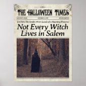Aangepaste Halloween-krant muurkunst Heks in Salem Poster (Voorkant)