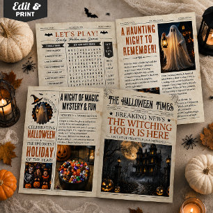 Aangepaste Halloween-krantkaart, Halloween-decorat Kaart