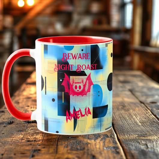 Aangepaste Halloween - Levendige Red Bat Night Roa Mok