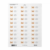 Aangepaste Halloween monogram retour adreslabels Etiket (Full Sheet)