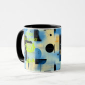 Aangepaste Halloween - Neon Limoen Bat Night Roast Mok (Voorkant links)