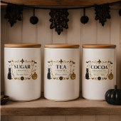 Aangepaste Halloween Parisian Bistro Mozaïek Voorr Voedselcontainer Etiket