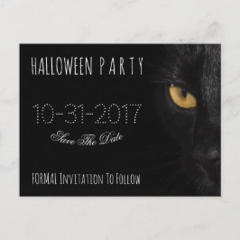 Aangepaste Halloween Party Bewaar de datum Black C Aankondigingskaart