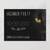 Aangepaste Halloween Party Bewaar de datum Black C Aankondigingskaart (Voorkant)
