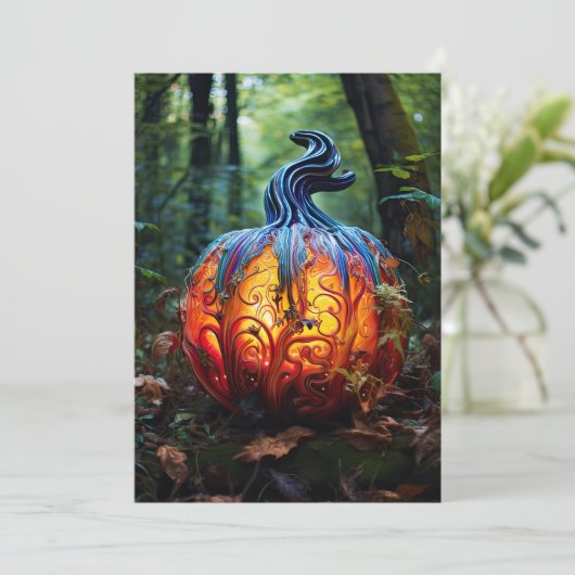 Aangepaste Halloween Party Fancy Pompoen Kaart (Staand voorkant)