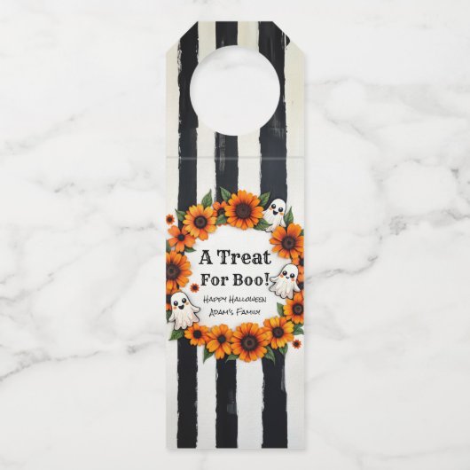 Aangepaste Halloween Party Favoriet - 'Een traktat Flessenhanger (Voorkant)