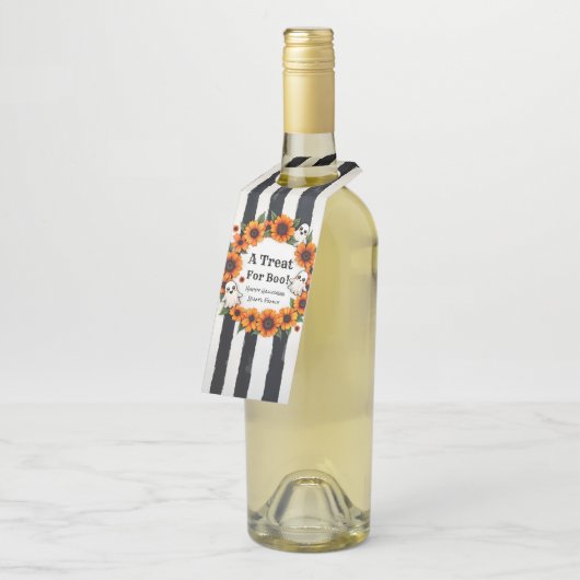 Aangepaste Halloween Party Favoriet - 'Een traktat Flessenhanger (Schuin)