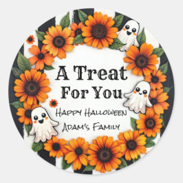 Aangepaste Halloween Party Favoriet - 'Een traktat Ronde Sticker