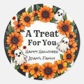 Aangepaste Halloween Party Favoriet - 'Een traktat Ronde Sticker