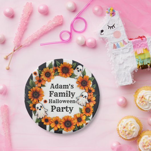 Aangepaste Halloween Party - Gepersonaliseerde Gho Papieren Bordje (Feest)