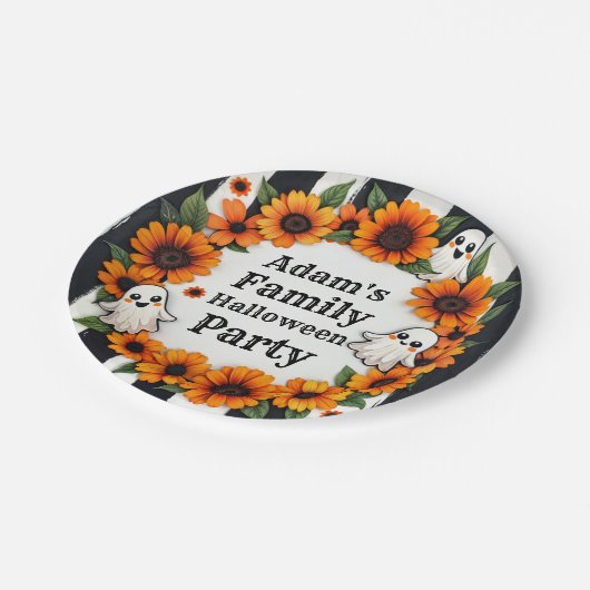 Aangepaste Halloween Party - Gepersonaliseerde Gho Papieren Bordje (Gekanteld)