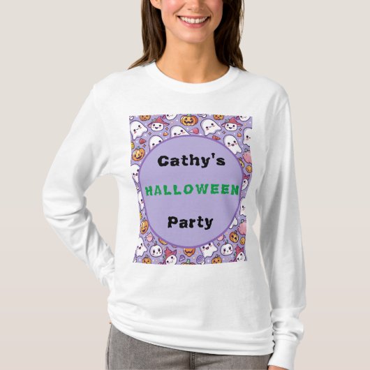Aangepaste Halloween Party Ghosts and Pumpkins Shi T-shirt (Voorkant)