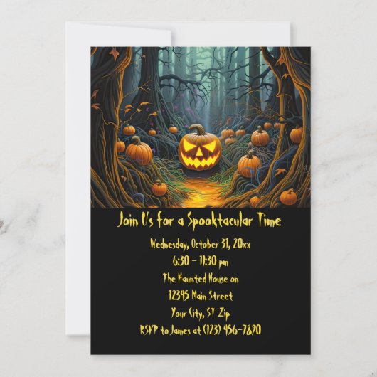 Aangepaste Halloween Party Jack o Lantaarn Pompoen Kaart (Achterkant)