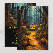 Aangepaste Halloween Party Jack o Lantaarn Pompoen Kaart (Voorkant / Achterkant)